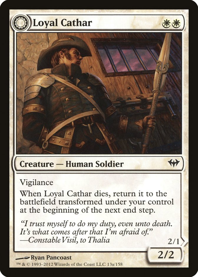 Loyal Cathar // Unhallowed Cathar [Dark Ascension] 