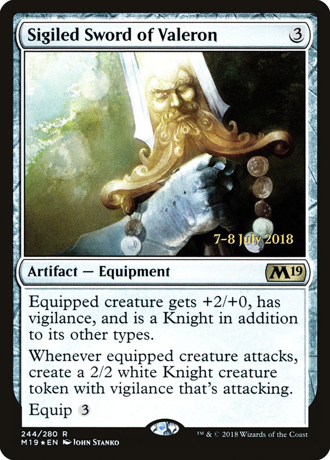 Sigiled Sword of Valeron [Core Set 2019 Prerelease Promos] 