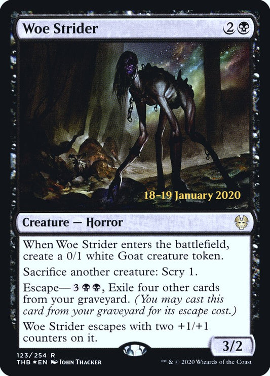 Woe Strider - Español [Theros Beyond Death Prerelease Promos]