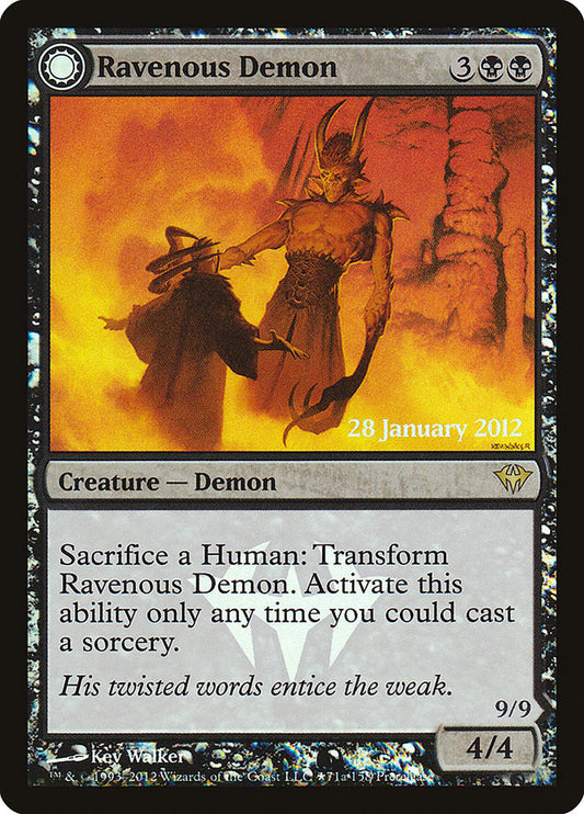 Ravenous Demon // Archdemon of Greed - Español [Dark Ascension Prerelease Promos]
