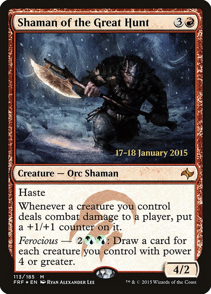 Shaman of the Great Hunt [Fate Reforged Prerelease Promos] - Español