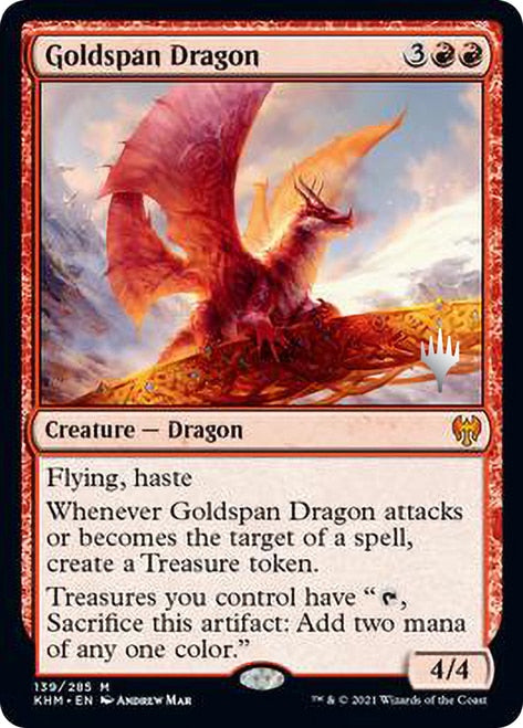 Goldspan Dragon - Español (Promo Pack) [Kaldheim Promos]