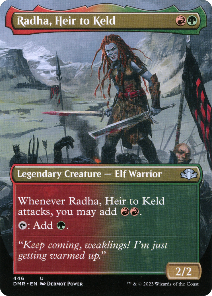 Radha, Heir to Keld (Borderless Alternate Art) [Dominaria Remastered]