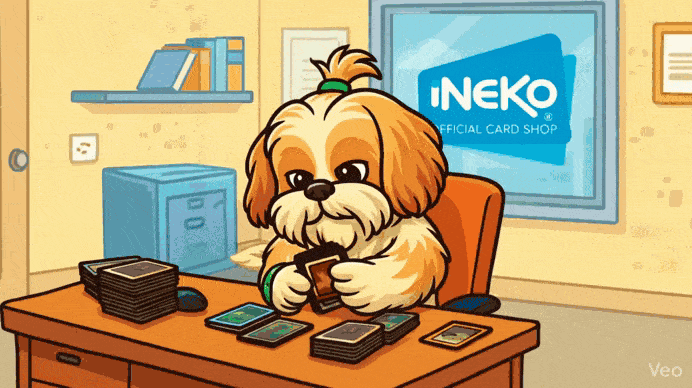 Perrito de Ineko revisando cartas