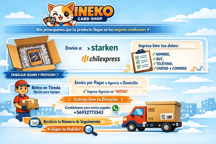 Guía de envíos por Starken y Chilexpress de Ineko Card Shop