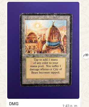 Ejemplo visual de una carta Damaged (DMG)