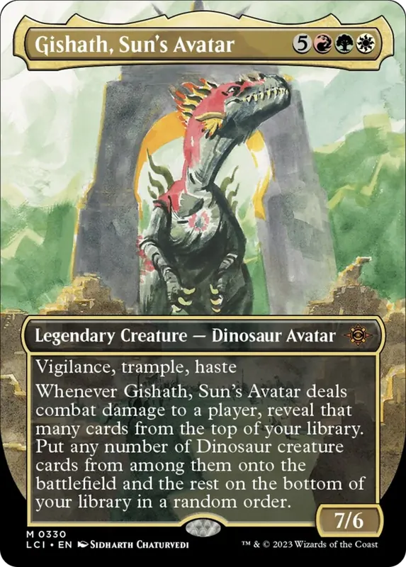 Gishath, Sun's Avatar (Borderless) - Español [The Lost Caverns of Ixalan]