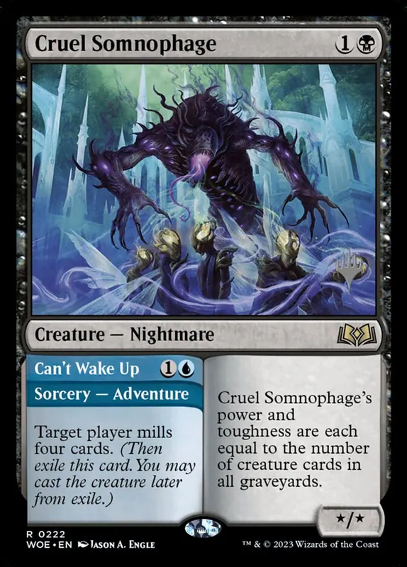 Cruel Somnophage // Can't Wake Up [Wilds of Eldraine Promos]