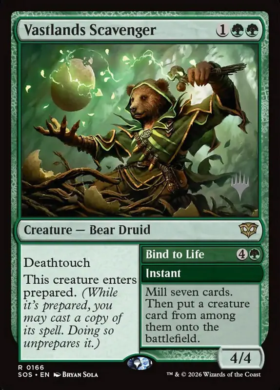 Vastlands Scavenger // Bind to Life [Secrets of Strixhaven Promos]