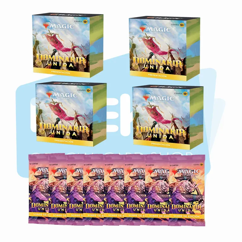Combo 4 Kit De Presentacion At Home Dominaria Unida + 8 Sobres De Edicion (Preventa)