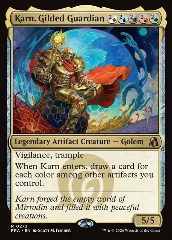 Karn, Gilded Guardian [Reality Fracture Promos]