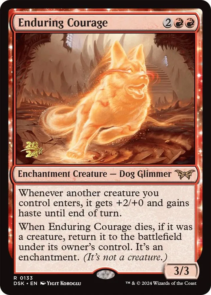 Enduring Courage - Español [Duskmourn: House of Horror Prerelease Promos]