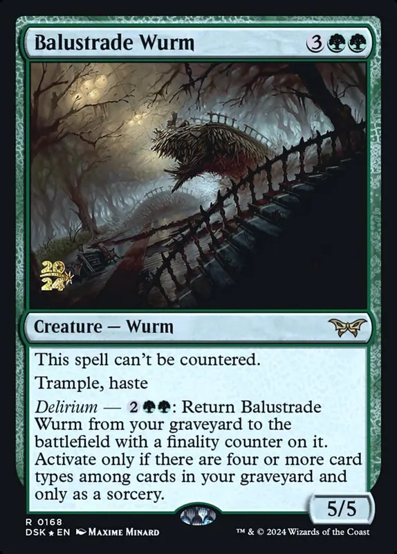 Balustrade Wurm [Duskmourn: House of Horror Promos]
