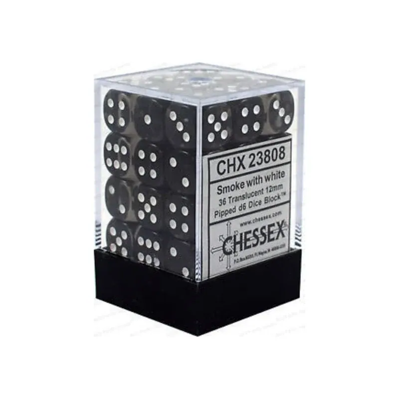 DADOS CHESSEX 12MM SMOKE/WHITE