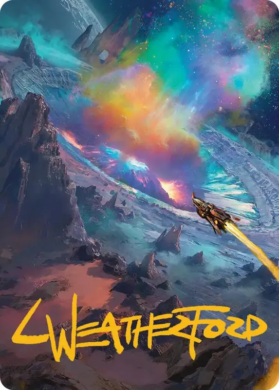 Meteor Crater Art Card (Gold-Stamped Signature) [Edge of Eternities Art Series]