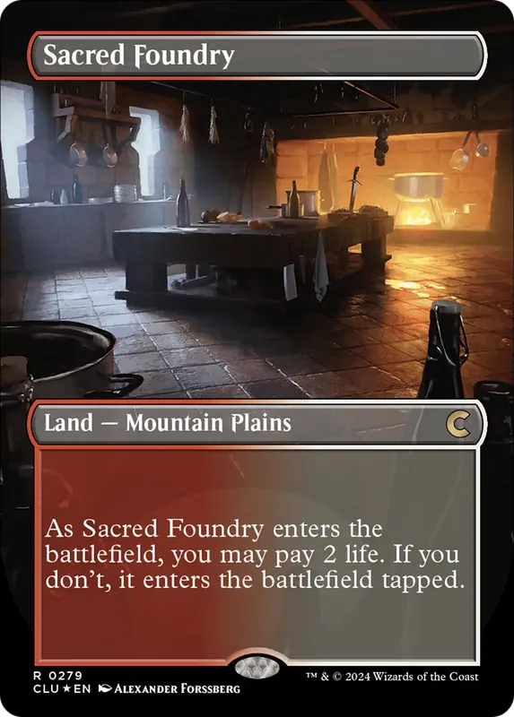Sacred Foundry (Borderless) - Español [Ravnica: Clue Edition]