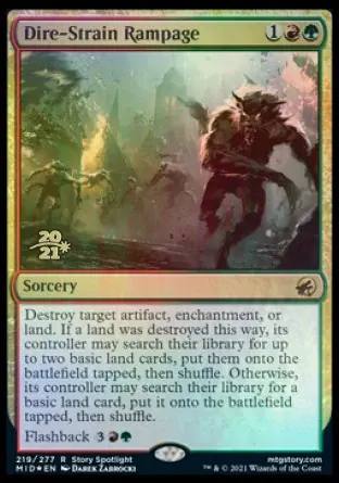 Dire-Strain Rampage - Español [Innistrad: Midnight Hunt Prerelease Promos]