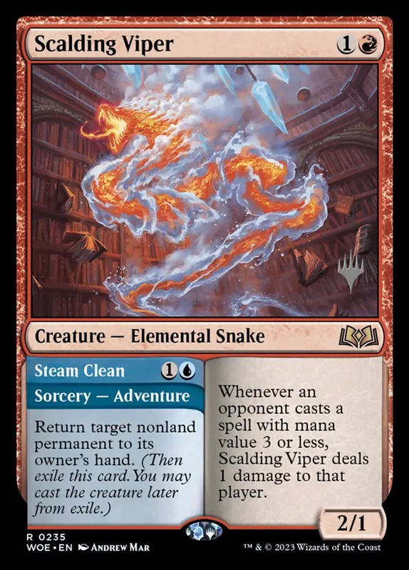 Scalding Viper // Steam Clean [Wilds of Eldraine Promos]