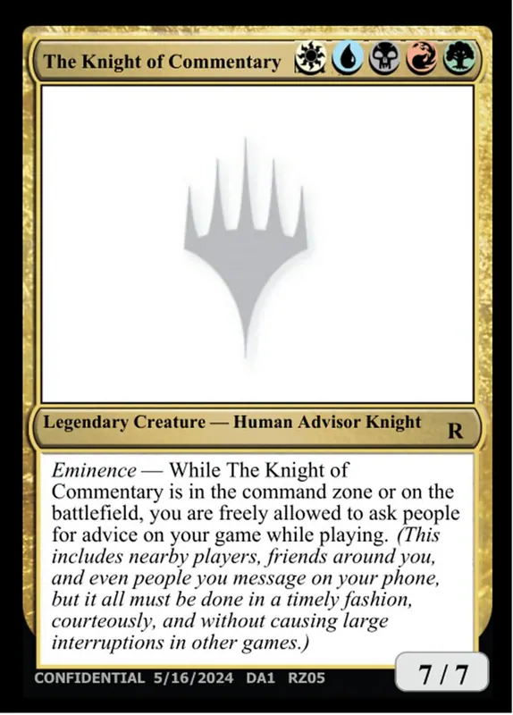 The Knight of Commentary [Unknown Event]