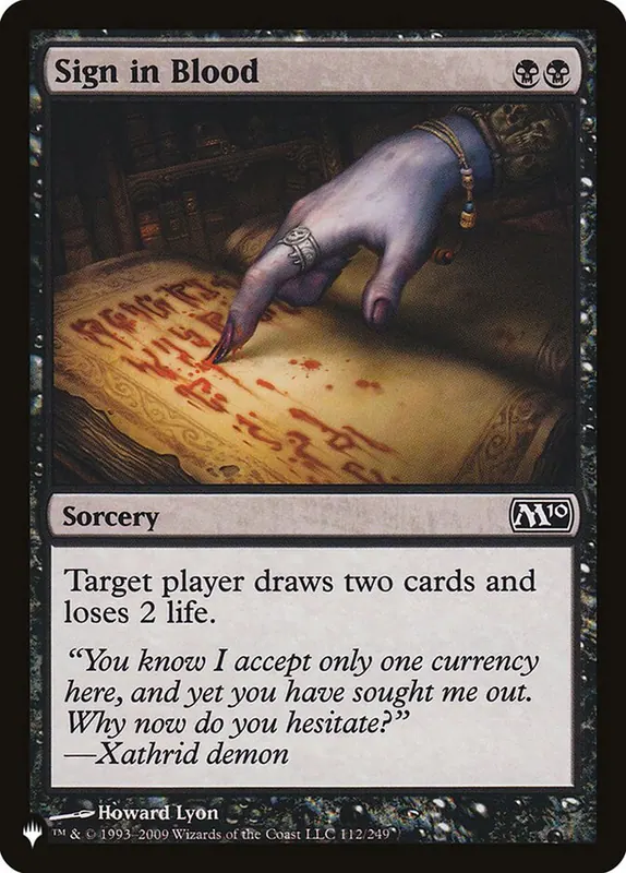 Sign in Blood [The List]