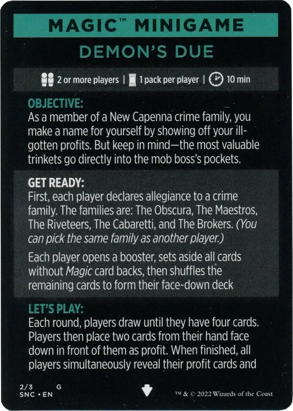 Demon's Due (Magic Minigame) [Streets of New Capenna Minigame]