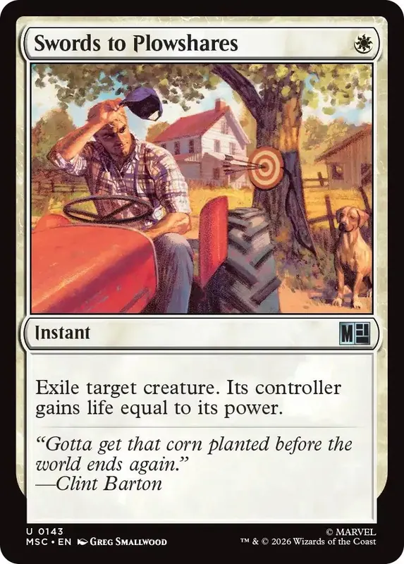 Swords to Plowshares (Surge Foil) [Marvel Super Heroes Commander]