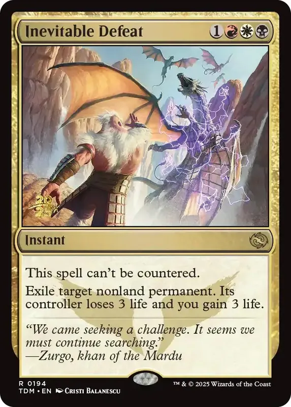 Inevitable Defeat - Español [Tarkir: Dragonstorm Prerelease Cards]