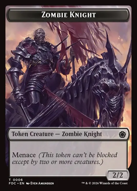 Zombie Knight [Foundations Commander Tokens]