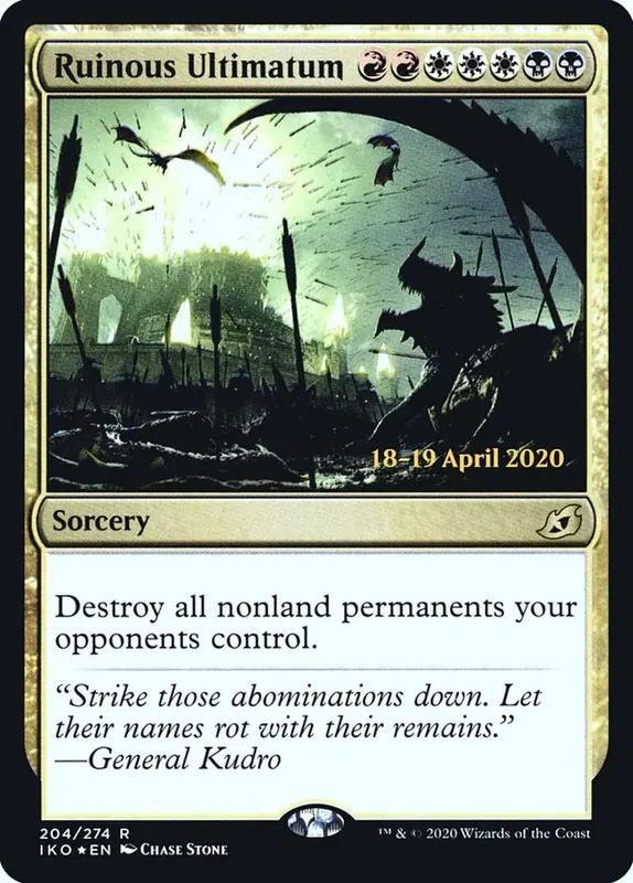 Ruinous Ultimatum [Ikoria: Lair of Behemoths Prerelease Promos] - Español