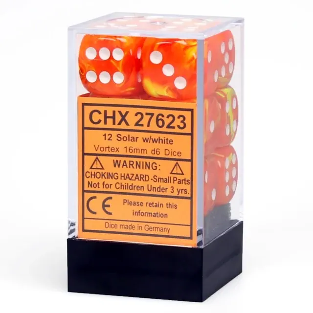 DADOS CHESSEX VORTEX SOLAR/WHITE D6 16MM