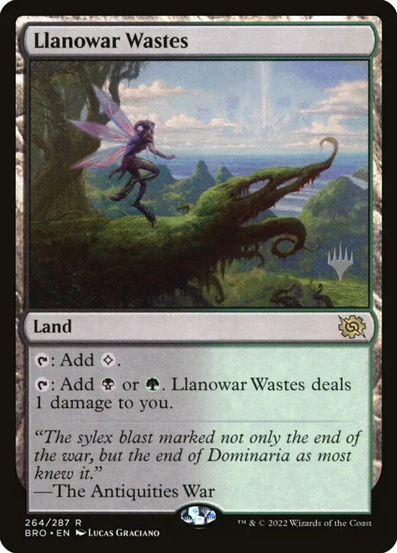 Llanowar Wastes [The Brothers' War Promos] - Español