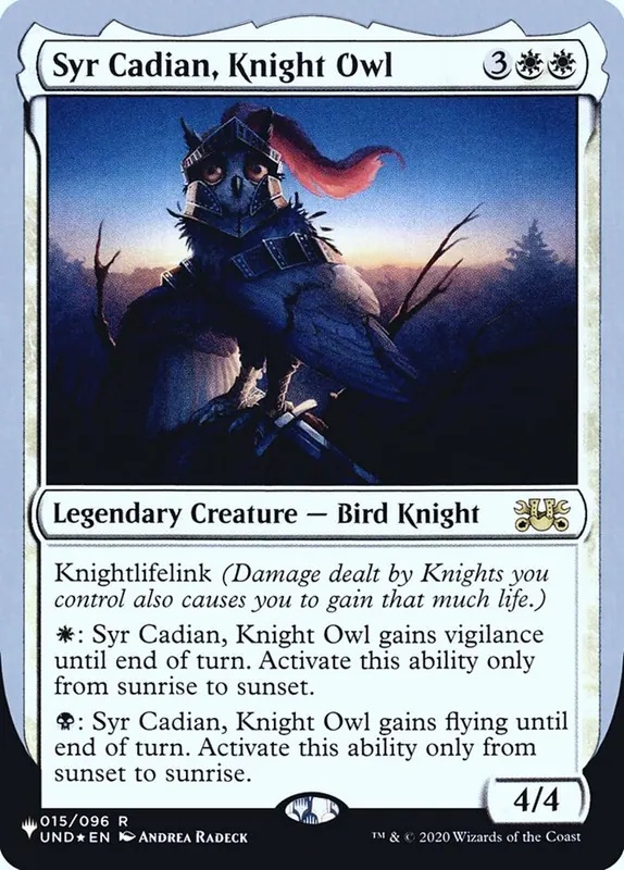 Syr Cadian, Knight Owl [The List (Unfinity Foil Edition)]