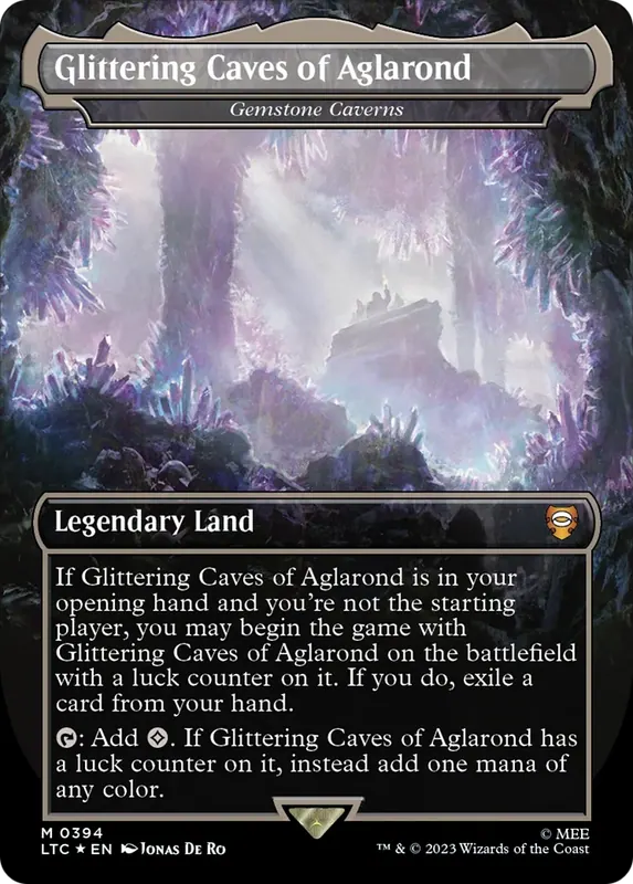Glittering Caves of Aglarond - Gemstone Caverns (Borderless) (Surge Foil Realms and Relics) [The Lord of the Rings: Tales of Middle-Earth Commander]