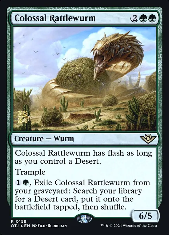Colossal Rattlewurm [Outlaws of Thunder Junction Promos]