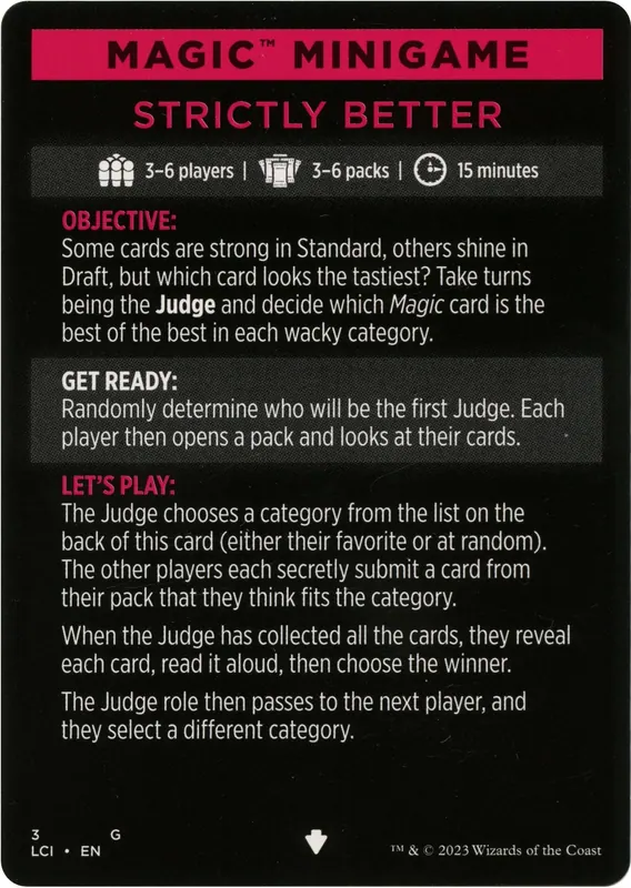 Strictly Better (Magic Minigame) [The Lost Caverns of Ixalan Minigame]