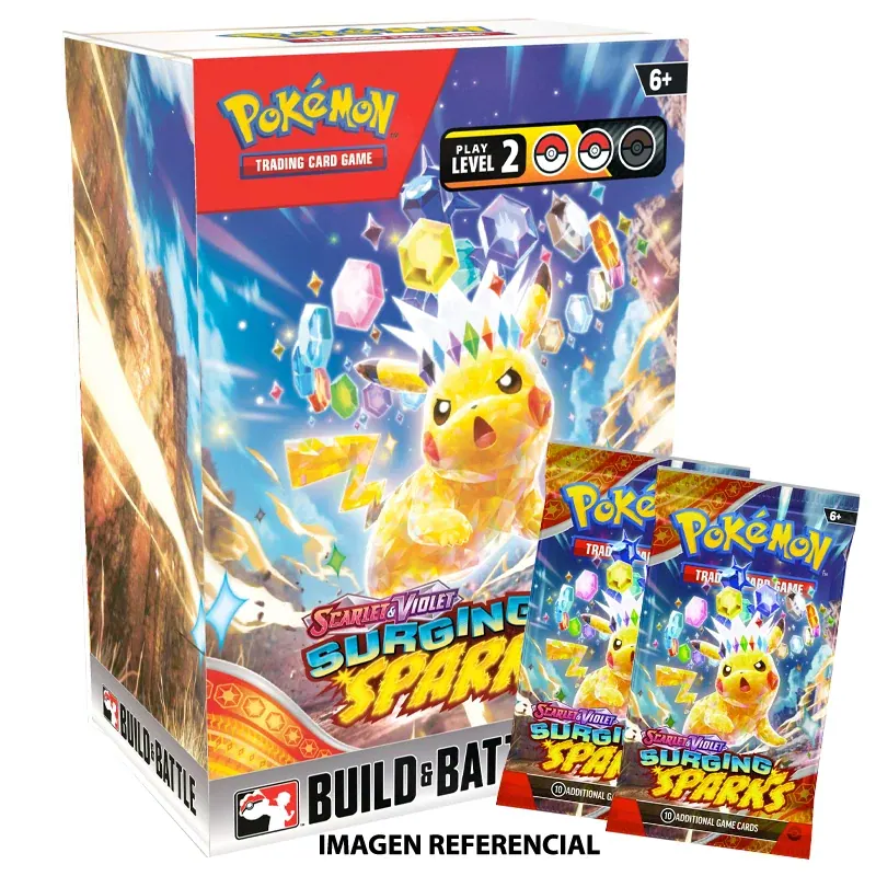 Pokémon - Kit de Pre lanzamiento - Scarlet & Violet Surging Sparks- Español + 2 sobres
