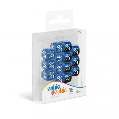 OAKIE DOAKIE DICE DICE D6 12 MM MÁRMOL / GEMIDICE POSITIVO Y NEGATIVO - AZUL