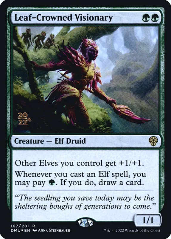 Leaf-Crowned Visionary [Dominaria United Promos]
