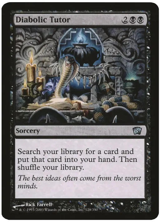 Diabolic Tutor (Oversized) [Eighth Edition Box Topper]
