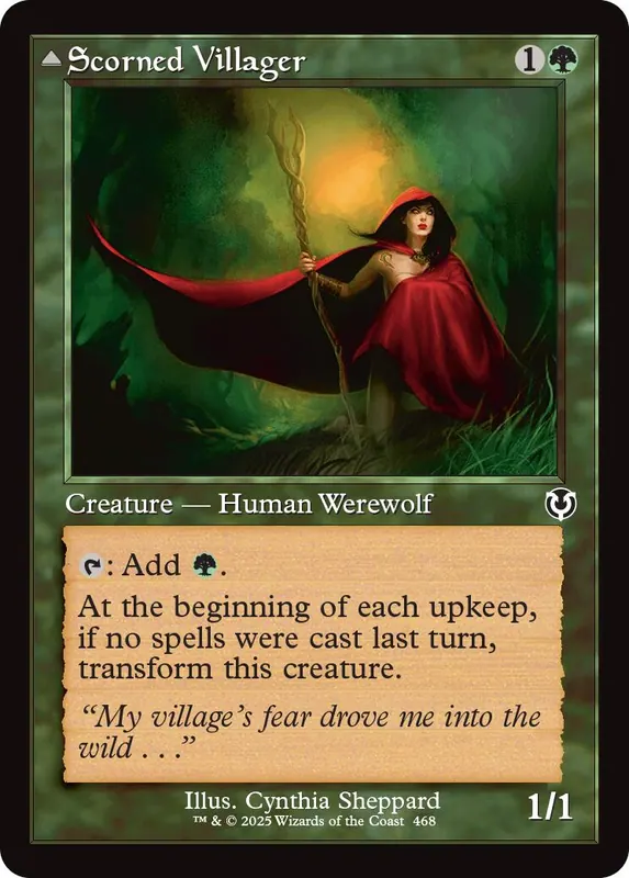 Scorned Villager // Moonscarred Werewolf (Retro Frame) [Innistrad Remastered]