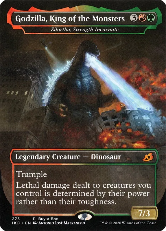 Zilortha, Strength Incarnate - Godzilla, King of the Monsters (Buy-A-Box) [Ikoria: Lair of Behemoths Promos] - Español