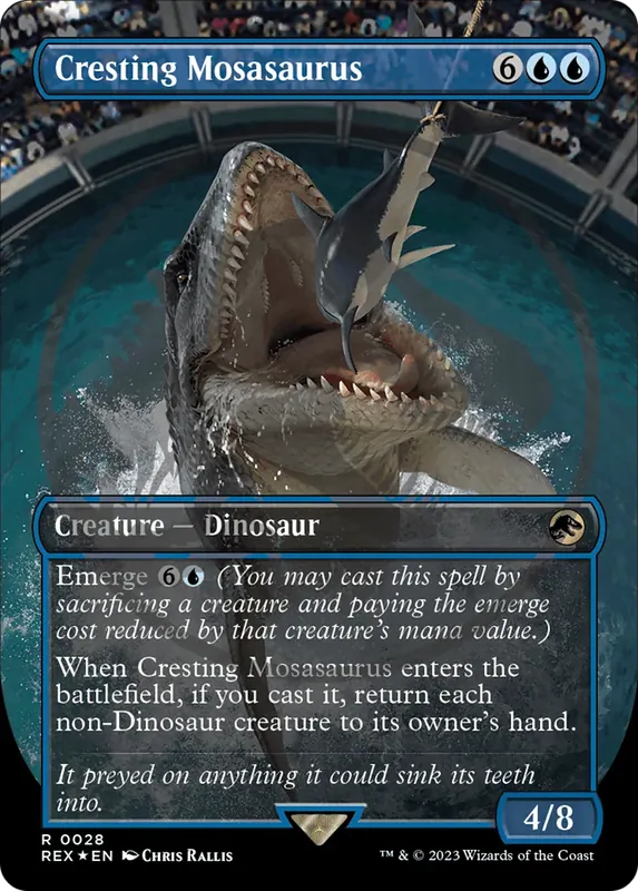 Cresting Mosasaurus (Emblem) (Borderless) [Jurassic World Collection Tokens]