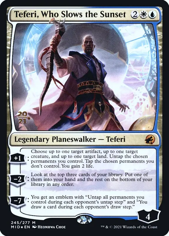 Teferi, Who Slows the Sunset [Innistrad: Midnight Hunt Promos]