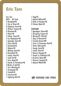 1996 Eric Tam Decklist Card [World Championship Decks]