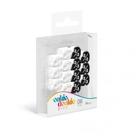 OAKIE DOAKIE DICE DICE D6 12 MM MÁRMOL / GEMIDICE POSITIVO Y NEGATIVO - BLANCO