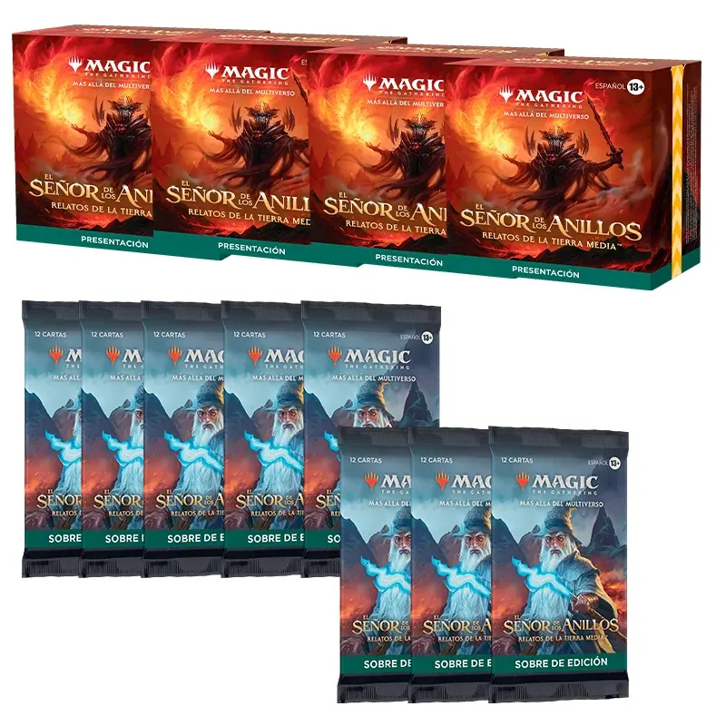 Mtg Combo 4 Kits Prerelease At Home – LOTR Tales of Middle Earth + 8 Set Boosters