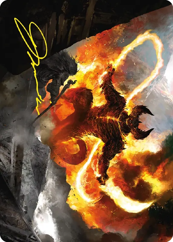 The Balrog, Durin's Bane Art Card (Gold-Stamped Signature) [The Lord of the Rings: Tales of Middle-earth Art Series]