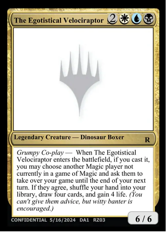 The Egotistical Velociraptor [Unknown Event]