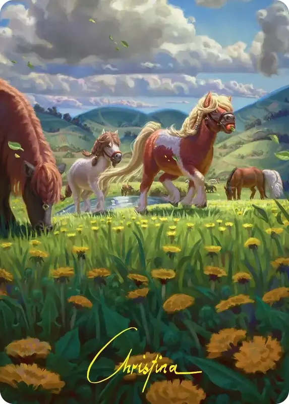 Troop of Ponies Art Card (Gold-Stamped Signature) [The Hobbit Art Series]