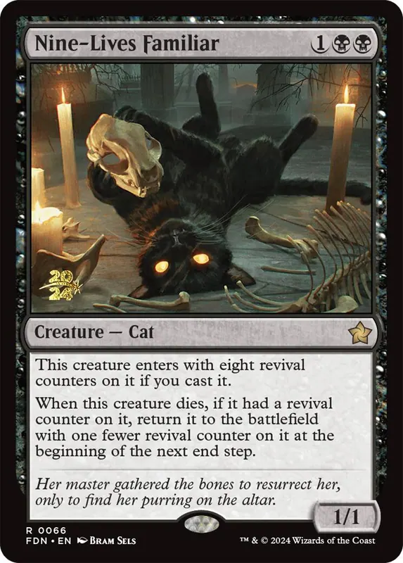 Nine-Lives Familiar - Español [Foundations Prerelease Promos]